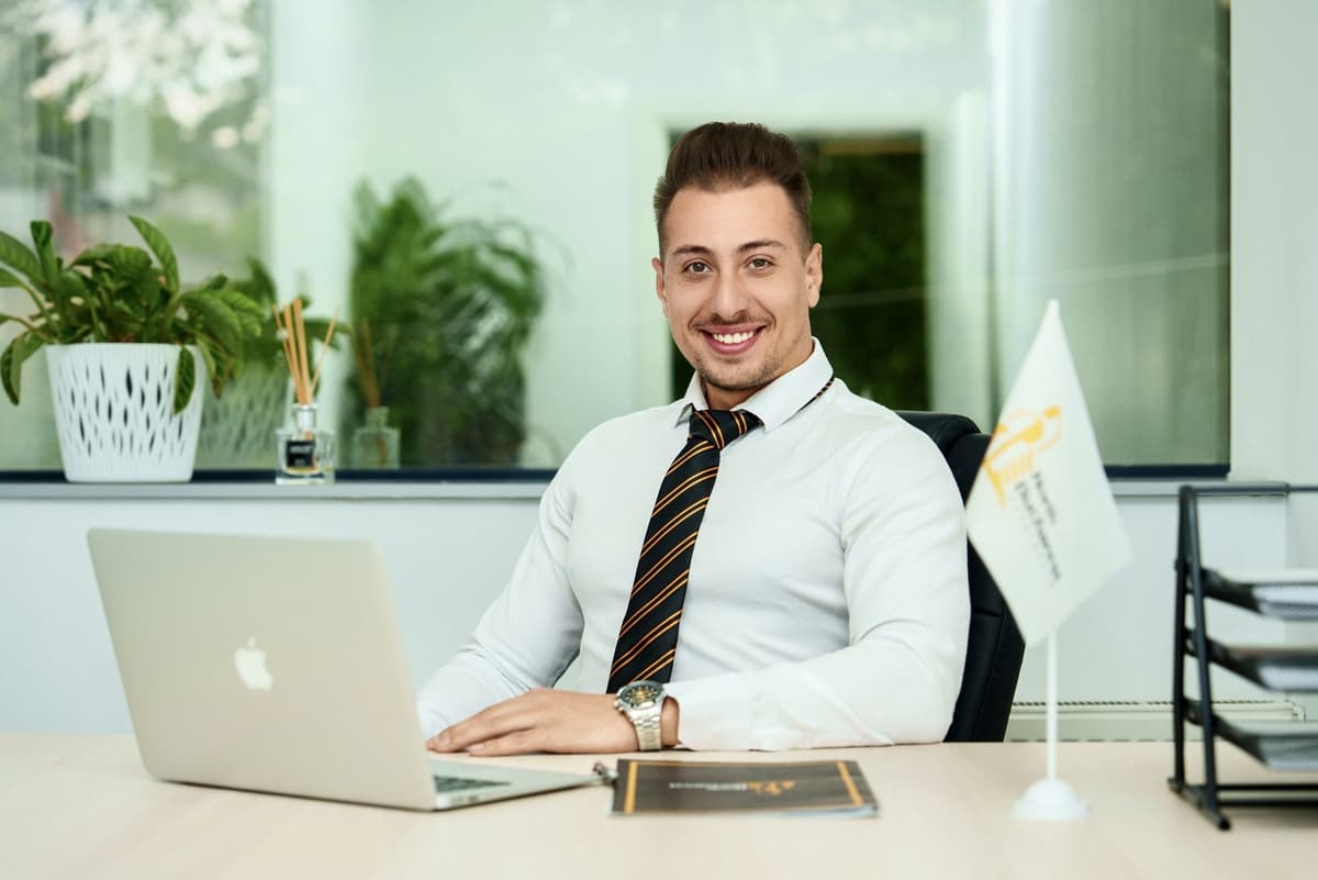 Executive Studio Portrait — Confident Standing Stance