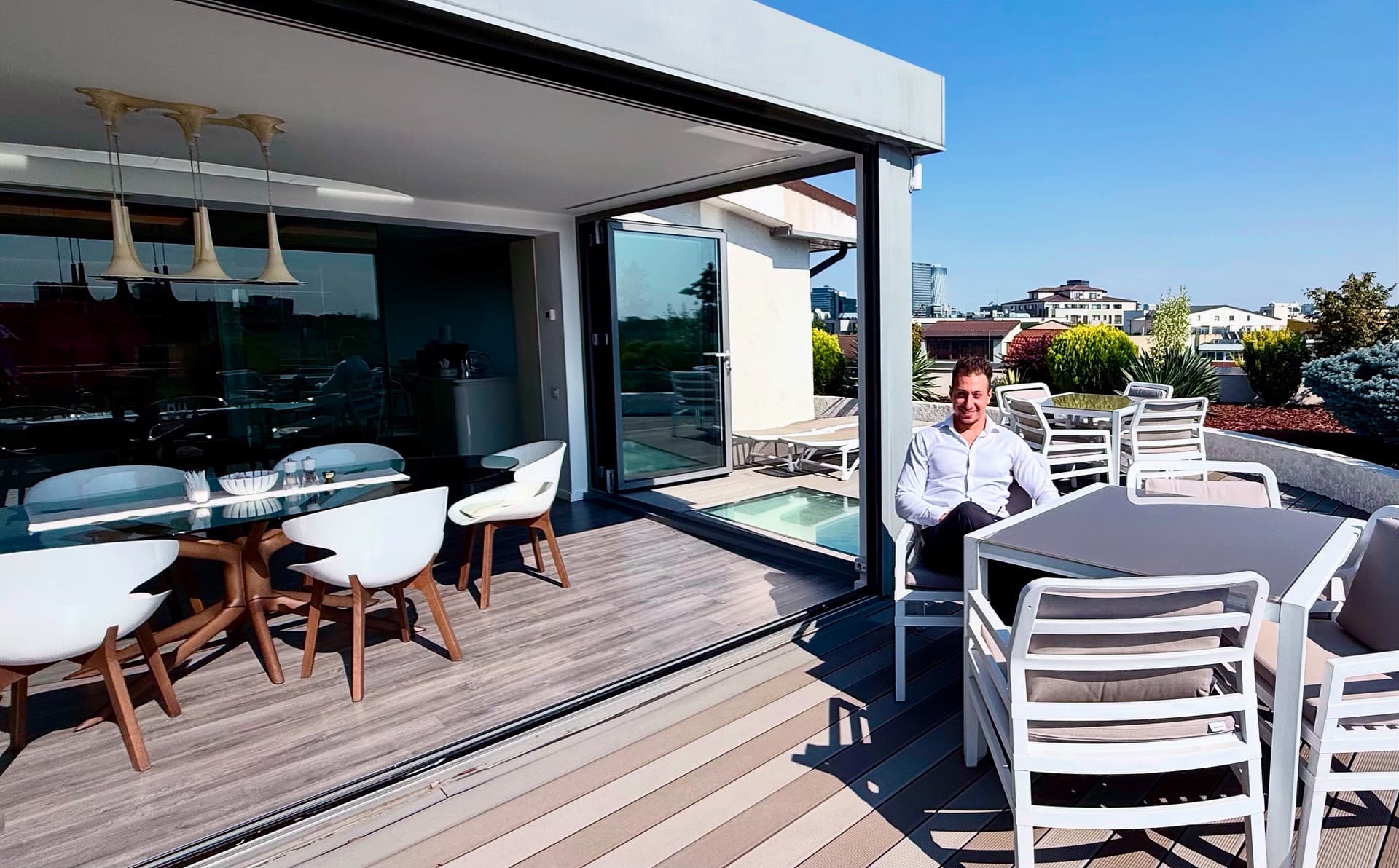 Penthouse Rooftop Solarium — Indoor-Outdoor Architectural Transition